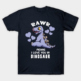 Rawr Means I Love You In Dinosaur Baby Stegosaurus Design T-Shirt